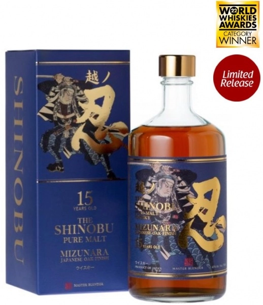 Виски Shinobu 15YO Pure Malt Whisky Mizunara Oak Finish, п.у.