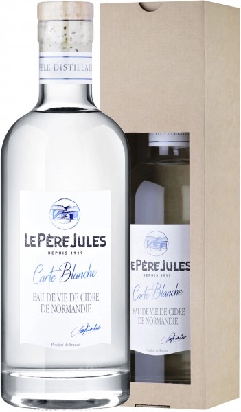 Кальвадос Le Père Jules Eau de Vie de Cidre de Normandie Carte Blanche