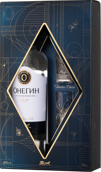Водка Онегин, п.у. + 2 рюмки